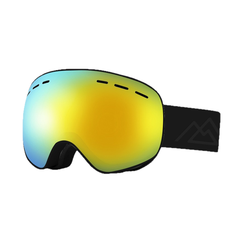 Masque de ski enfant PROSURF photochromique, monture et sangle noires, écran jaune